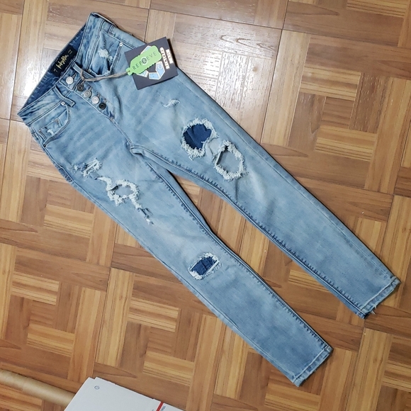 Indigo Rein Denim - INDIGO REIN destroyed high rise jeans